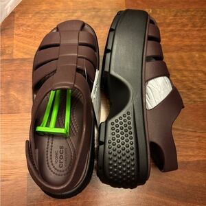 CROCS Women's Flats in Dark Brown and Black